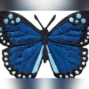 NWT Blue Butterfly Patch For Denim Jeans And Jean Jackets